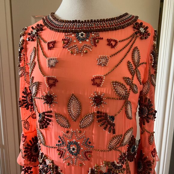 Vintage MATTHEW WILLIAMSON Beaded Dress Spring 2007 Runway Sz 10 - Picture 5 of 16